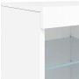 Credenza con Luci LED Bianca 123x37x67 cm