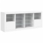 Credenza con Luci LED Bianca 163x37x67 cm