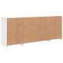 Credenza con Luci LED Bianca 163x37x67 cm