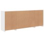 Credenza con Luci LED Bianca 163x37x67 cm