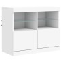 Credenza con Luci LED Bianca 163x37x67 cm