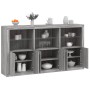 Credenza con Luci LED Grigio Sonoma 181,5x37x100 cm