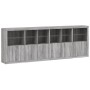 Credenza con Luci LED Grigio Sonoma 283x37x100 cm