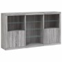 Credenza con Luci LED Grigio Sonoma 181,5x37x100 cm