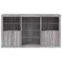 Credenza con Luci LED Grigio Sonoma 181,5x37x100 cm