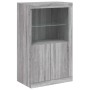 Credenza con Luci LED Grigio Sonoma 181,5x37x100 cm