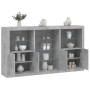 Credenza con Luci LED Grigio Cemento 181,5x37x100 cm