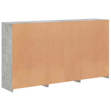 Credenza con Luci LED Grigio Cemento 181,5x37x100 cm