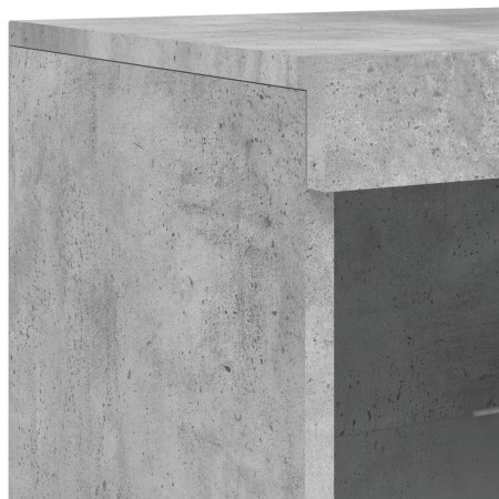 Credenza con Luci LED Grigio Cemento 181,5x37x100 cm