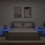 Comodini con Luci LED 2pz Grigio Cemento 35x39x55 cm