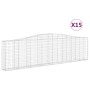 Cesti Gabbioni ad Arco 15 pz 400x30x100/120 cm Ferro Zincato