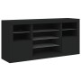 Credenza con Luci LED Nera 142,5x37x67 cm