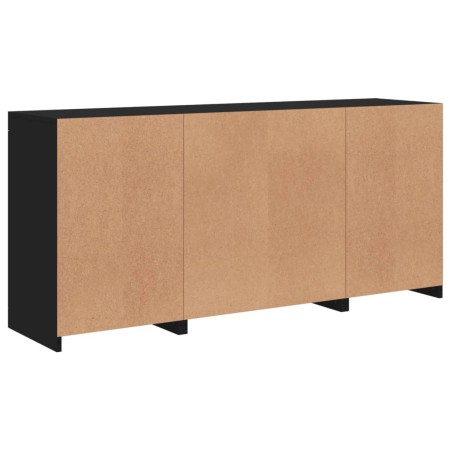 Credenza con Luci LED Nera 142,5x37x67 cm