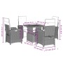 Set da Pranzo da Giardino 5 pz con Cuscini Beige in Polyrattan