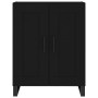 Credenza Nera 69,5x34x180 cm in Legno Multistrato