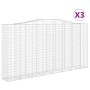 Cesti Gabbioni ad Arco 3 pz 400x50x200/220 cm Ferro Zincato