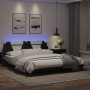 Giroletto con Luce LED Nero e Bianco 180x200 cm in Similpelle