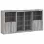 Credenza con Luci LED Grigio Sonoma 202x37x100 cm