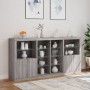 Credenza con Luci LED Grigio Sonoma 202x37x100 cm