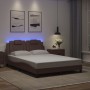 Giroletto con Luci LED Marrone 140x190 cm in Similpelle