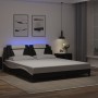 Giroletto con Luce LED Nero e Bianco 180x200 cm in Similpelle