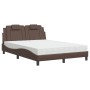 Letto con Materasso Marrone 140x200cm in Similpelle