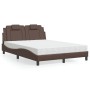 Letto con Materasso Marrone 140x190cm in Similpelle