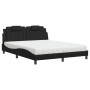 Letto con Materasso Nero 160x200 cm in Similpelle