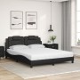 Letto con Materasso Nero 160x200 cm in Similpelle