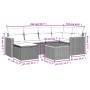 Set Divani da Giardino con Cuscini 7pz Nero Polyrattan