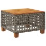 Tavolo da Giardino Grigio 55x55x36 cm Polyrattan e Legno Acacia