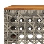 Tavolo da Giardino Grigio 55x55x36 cm Polyrattan e Legno Acacia