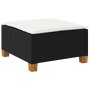 Sgabello Giardino con Cuscino Nero 63,5x56x32 cm in Polyrattan