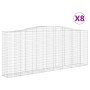 Cesti Gabbioni ad Arco 8 pz 400x50x160/180 cm Ferro Zincato