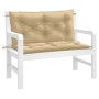 Cuscini Panca Giardino 2pz Beige Mélange 100x50x7cm Tessuto