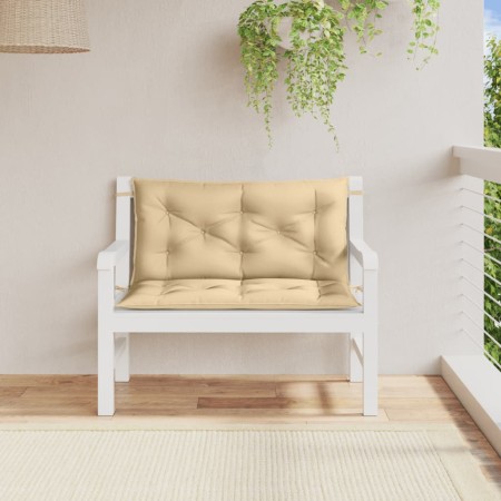 Cuscini Panca Giardino 2pz Beige Mélange 100x50x7cm Tessuto