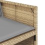 Set Pranzo da Giardino 17 pz con Cuscini Beige Misto Polyrattan