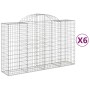 Cesti Gabbioni ad Arco 6 pz 200x50x120/140 cm Ferro Zincato
