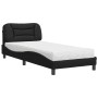 Letto con Materasso Nero 80x200 cm in Similpelle