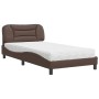 Letto con Materasso Marrone 100x200cm in Similpelle