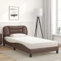 Letto con Materasso Marrone 100x200cm in Similpelle