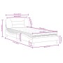 Letto con Materasso Cappuccino 100x200cm Similpelle