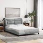 Letto con Materasso Grigio Chiaro 140x190cm Tessuto