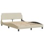 Letto con Materasso Crema 120x200 cm in Tessuto