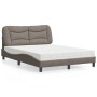 Letto con Materasso Tortora 140x200 cm in Tessuto