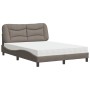 Letto con Materasso Tortora 140x200 cm in Tessuto