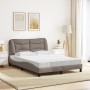 Letto con Materasso Tortora 140x200 cm in Tessuto