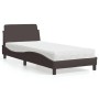 Letto con Materasso Marrone Scuro 90x190 cm in Tessuto