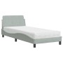 Letto con Materasso Grigio Chiaro 90x190 cm in Velluto