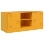 Mobile Porta TV Giallo Senape 99x39x44 cm in Acciaio